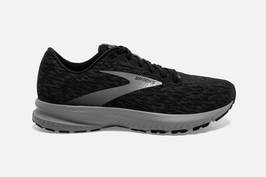 Brooks Running Shoes Mens Black/Grey - Launch 7 Road - 2375-RJQYK